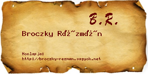 Broczky Rézmán névjegykártya